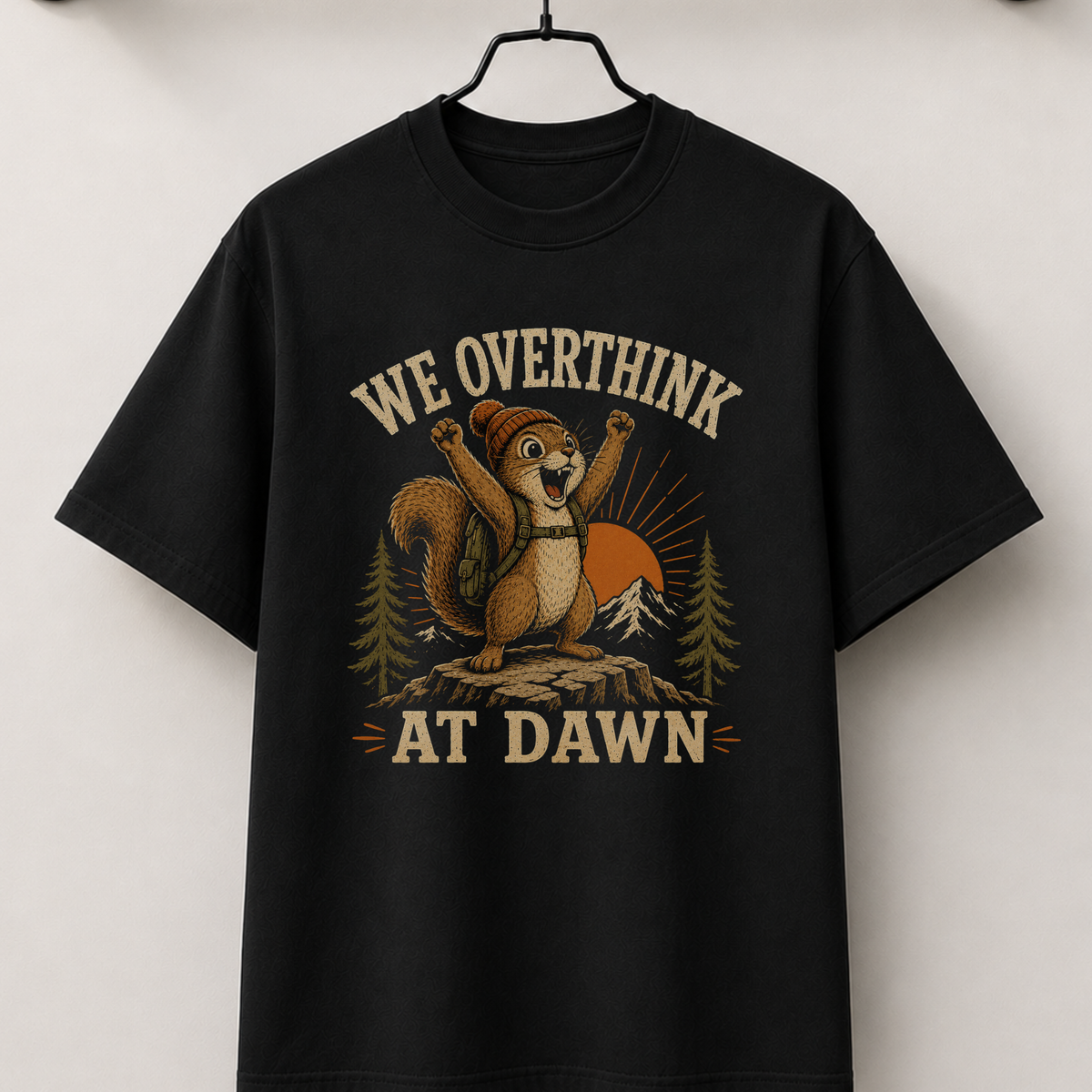 Overthink at dawn black tee