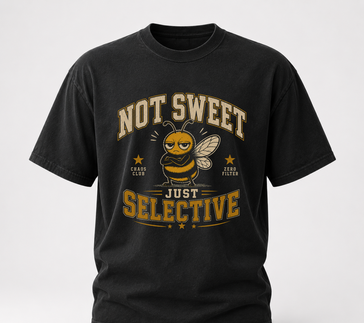 Not sweet bee black tee