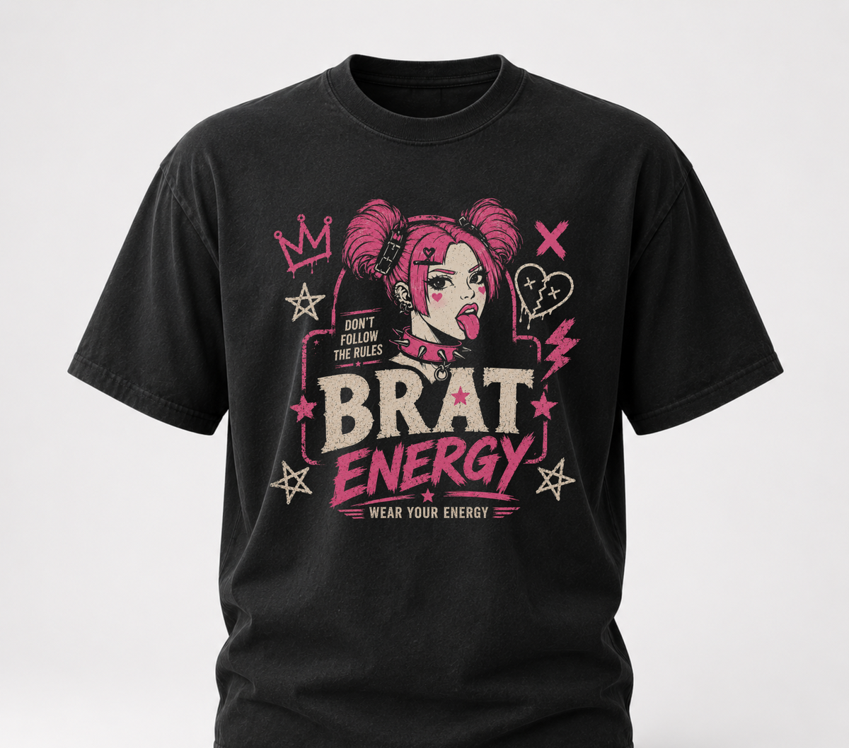 Brat energy black tee