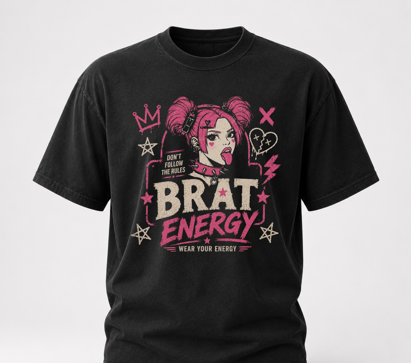 Brat energy black tee