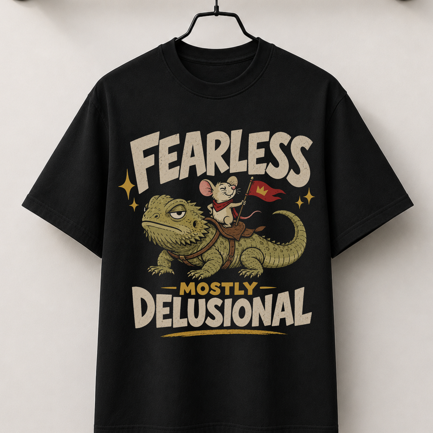 Fearless delusional black tee