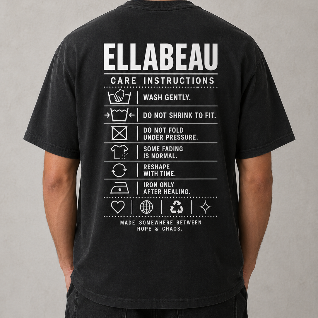 Care instructions back print