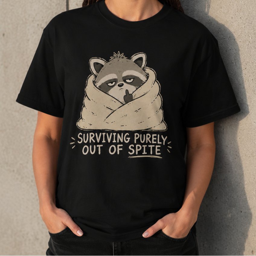 Surviving out of spite black tee