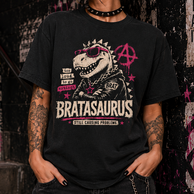 Bratasaurus black tee
